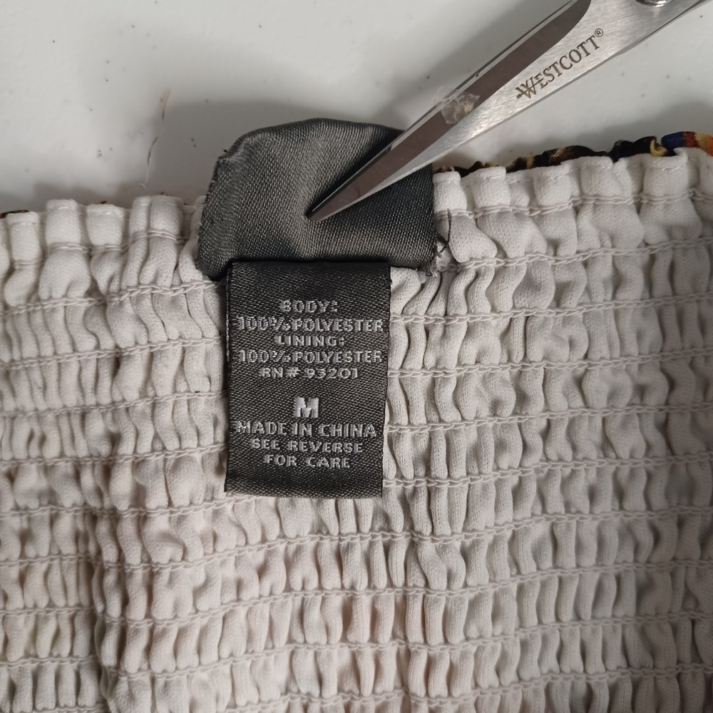 Women's Dots Colorful Animal Print Mix Sheer w/Lining Midi Tube Top Dress Size M - Picture 11 of 12